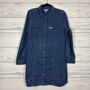 Calvin Klein Jeans Denim Jean Dress Vintage Size XL Button Down